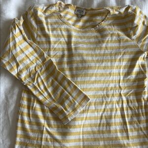 KULE Yellow and White Striped Top
